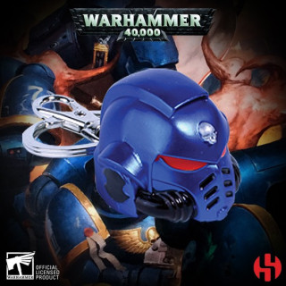 PORTE-CLÉS - KEYCHAIN W40K - SPACE MARINE PRIMARIS ULTRAMARINE HELMET