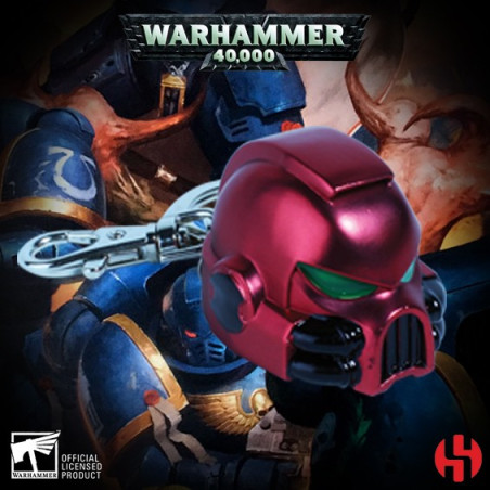 KEYCHAIN W40K - SPACE MARINE MKVII HELMET BLOOD ANGELS