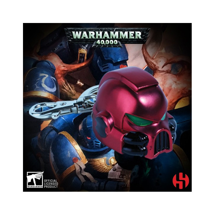 PORTE-CLES - KEYCHAIN W40K - SPACE MARINE MKVII HELMET BLOOD ANGELS