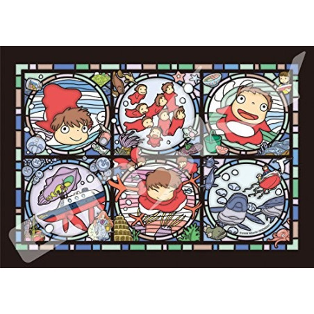 PUZZLE VITRAIL PERSONNAGES 208P- PONYO SUR LA FALAISE 