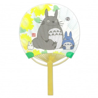 ÉVENTAIL JAPONAIS BAMBOU TOTORO ET TOURNESOLS - MON VOISIN TOTORO