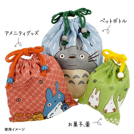 SACOCHE TISSU BLEUE TOTORO GRIS - MON VOISIN TOTORO