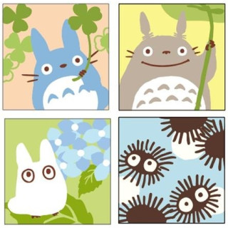 ASSORTIMENT DE 4 SOUS-VERRE TOTORO PASTEL - MON VOISIN TOTORO