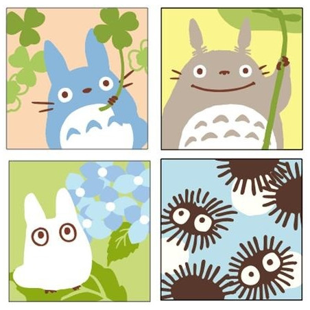 ASSORTIMENT DE 4 SOUS-VERRE TOTORO PASTEL - MON VOISIN TOTORO