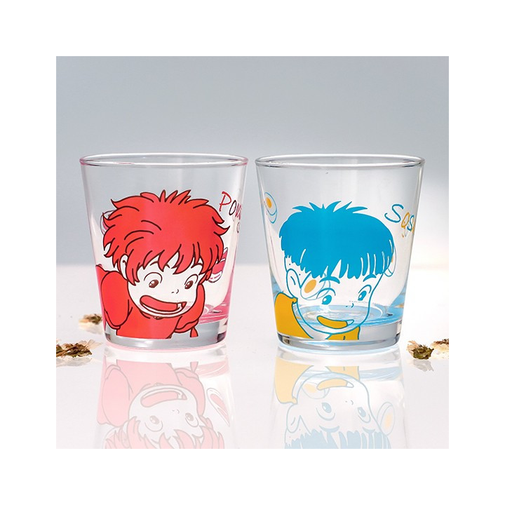 Set 2 Verres Ponyo & Sosuke - Ponyo Sur La Falaise