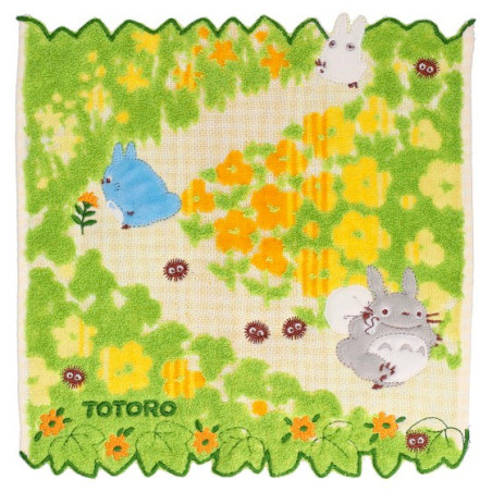 Mini-serviette Fleurs Jaunes 25x25 cm - Mon voisin Totoro