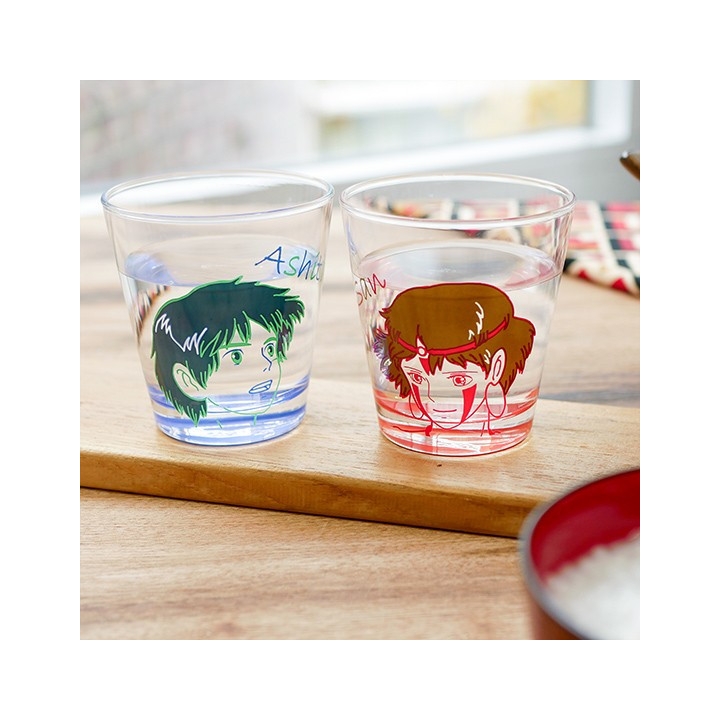 Set 2 Verres San & Ashitaka - Princesse Mononoké