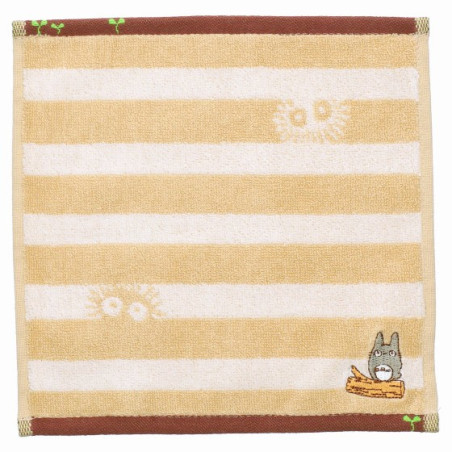 Mini-serviette Totoro Rayures Beige 25x25cm - Mon voisin Totoro