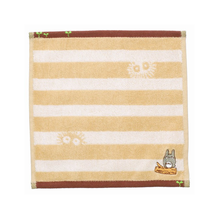 Mini-serviette Totoro Rayures Beige 25x25cm - Mon voisin Totoro