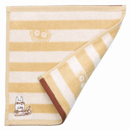 Mini-serviette Totoro Rayures Beige 25x25cm - Mon voisin Totoro