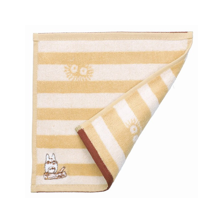 Mini-serviette Totoro Rayures Beige 25x25cm - Mon voisin Totoro