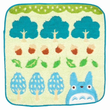 Mini-serviette Totoro Bleu Arbres et Noisettes 25x25 cm - Mon voisin 