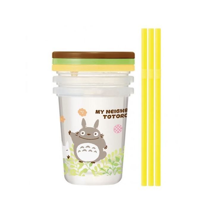 Set de 3 Verres Avec Pailles - Mon Voisin Totoro
