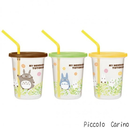 Set de 3 Verres Avec Pailles - Mon Voisin Totoro