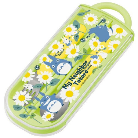 Set Baguettes Cuillère Fourchette Totoro Bleu Marguerites - Mon Voisi