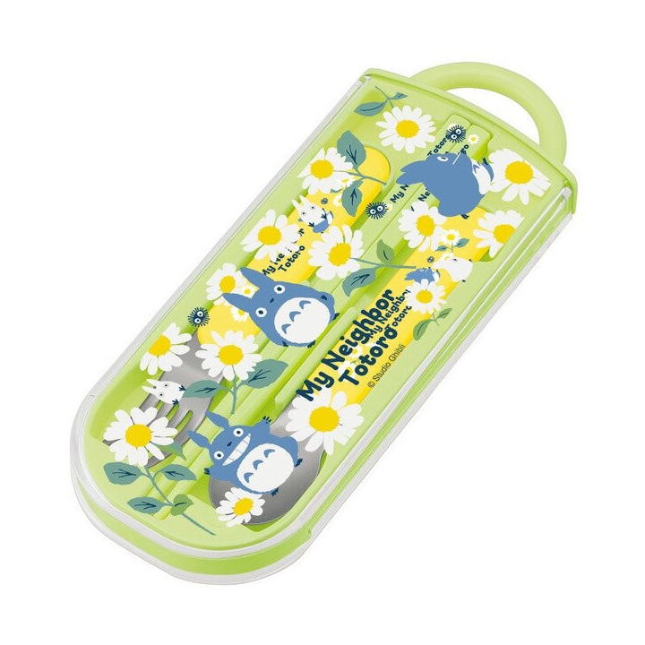 Set Baguettes Cuillère Fourchette Totoro Bleu Marguerites - Mon Voisi