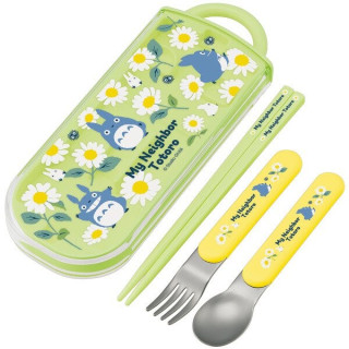 Set Baguettes Cuillère Fourchette Totoro Bleu Marguerites - Mon Voisi