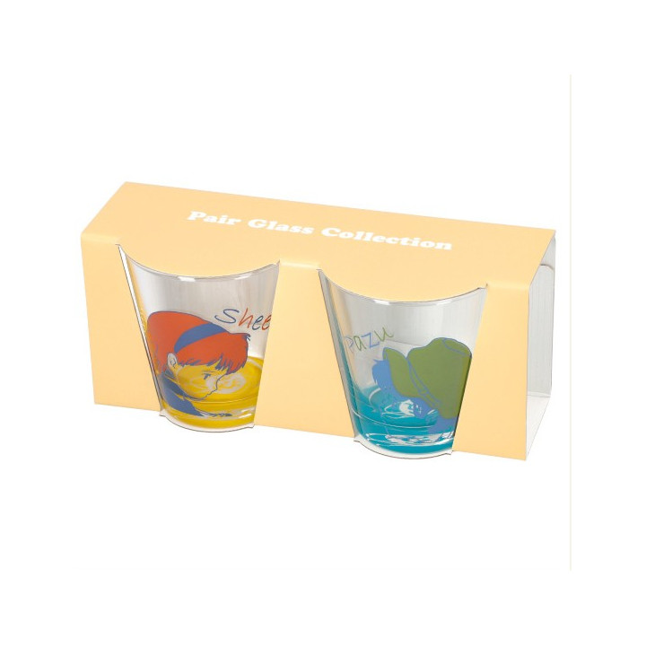 Set 2 Verres Sheeta & Pazu - Le Château Dans Le Ciel