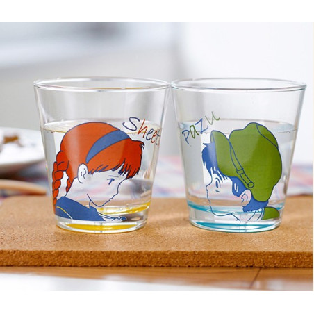 Set 2 Verres Sheeta & Pazu - Le Château Dans Le Ciel
