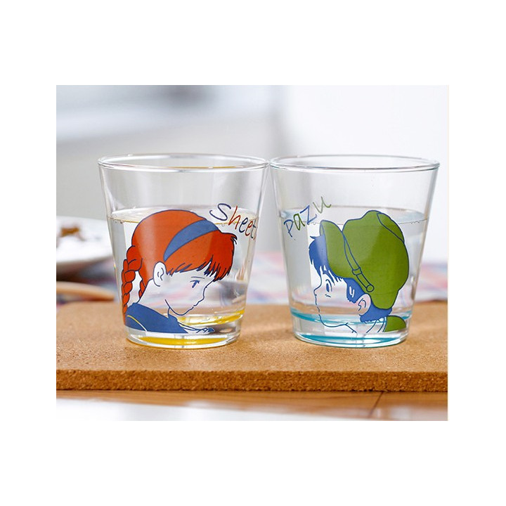 Set 2 Verres Sheeta & Pazu - Le Château Dans Le Ciel
