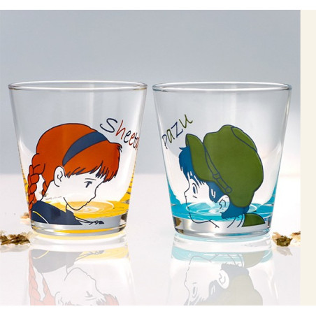 Set 2 Verres Sheeta & Pazu - Le Château Dans Le Ciel