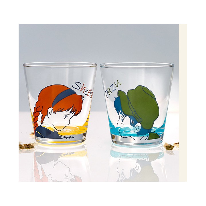 Set 2 Verres Sheeta & Pazu - Le Château Dans Le Ciel
