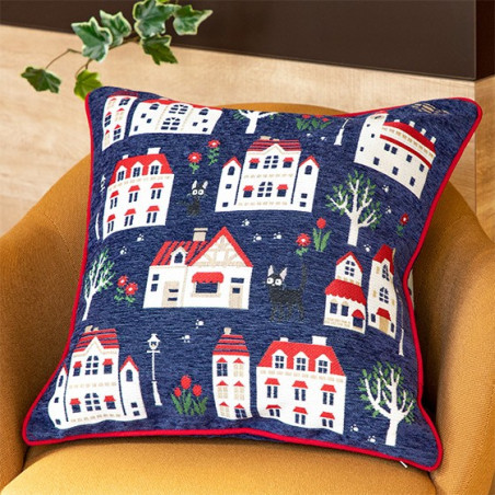 Coussin Jiji Maisons 45x45cm - Kiki La Petite Sorcière