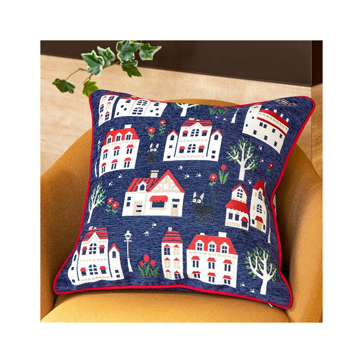 Coussin Jiji Maisons 45x45cm - Kiki La Petite Sorcière