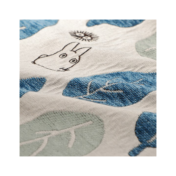 Coussin Totoro Feuilles Bleues et Vertes 45x45cm - Mon Voisin Totoro