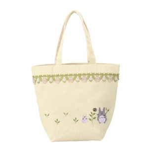 Sac Totoro Gris et Blanc Prairie 32 x 15 cm - Mon Voisin Totoro