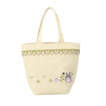 Sac Totoro Gris et Blanc Prairie 32 x 15 cm - Mon Voisin Totoro