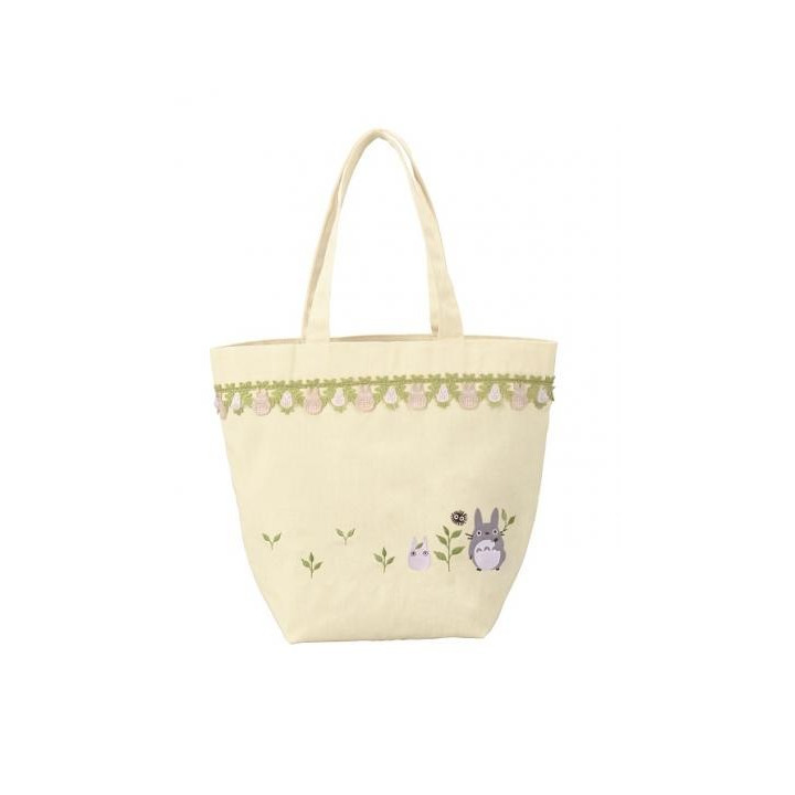 Sac Totoro Gris et Blanc Prairie 32 x 15 cm - Mon Voisin Totoro