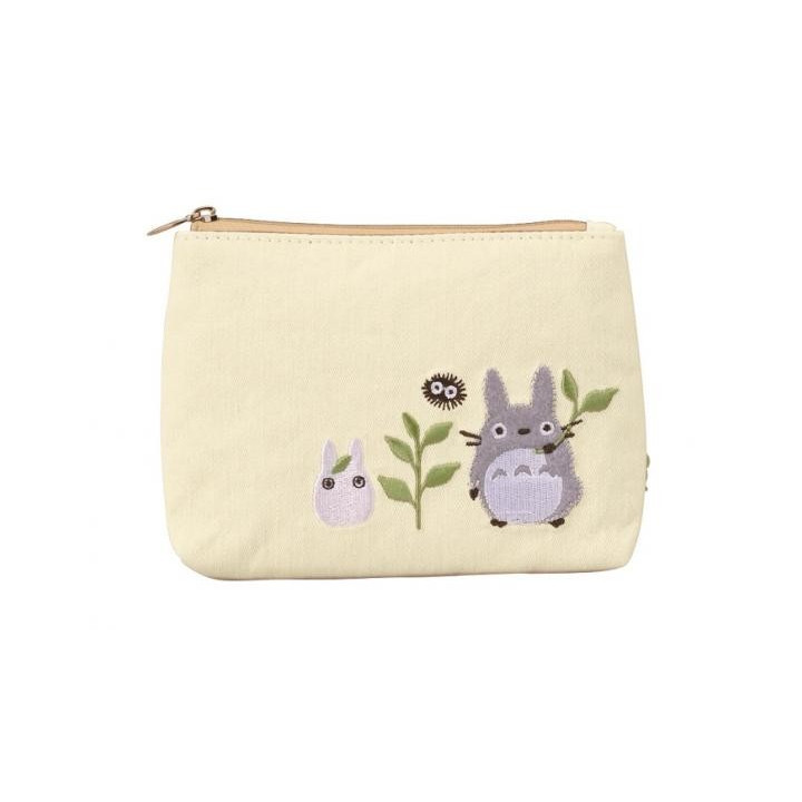 Sacoche Totoro Gris et Blanc Prairie 11 x 15 cm - Mon Voisin Totoro
