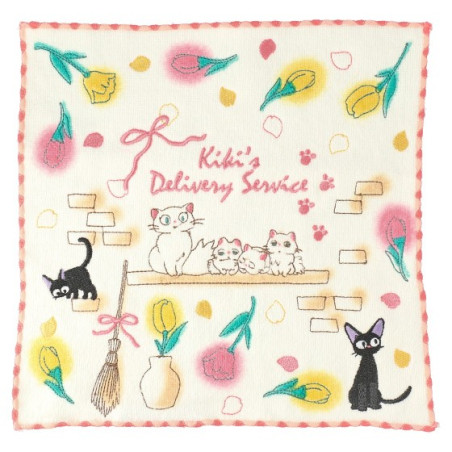 Mini Serviette Famille Des Chats 25 x 25 cm - Kiki La Petite Sorcière