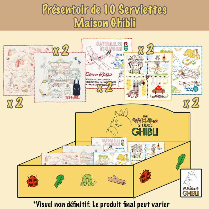 Présentoir 10 serviettes - Maison Ghibli