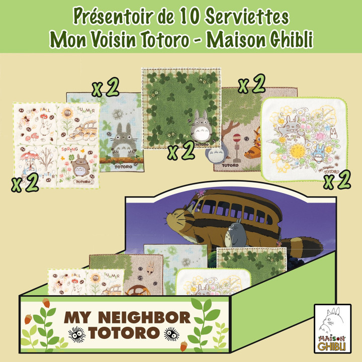 Présentoir 10 serviettes - Mon voisin Totoro