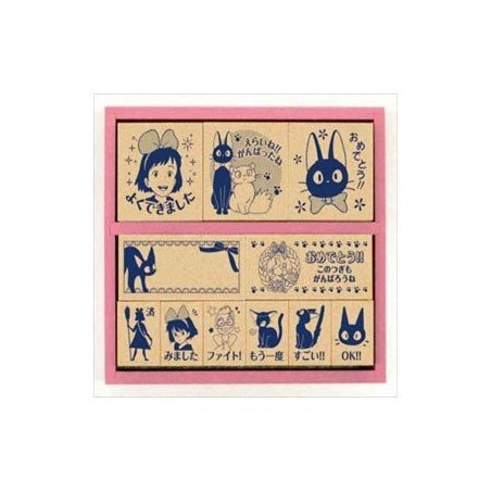 Tampons En Bois Kiki Et Jiji Version Bleue - Kiki La Petite Sorcière