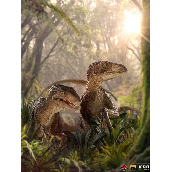 Just The Two Raptors Deluxe Art Scale 1/10 - Jurassic Park