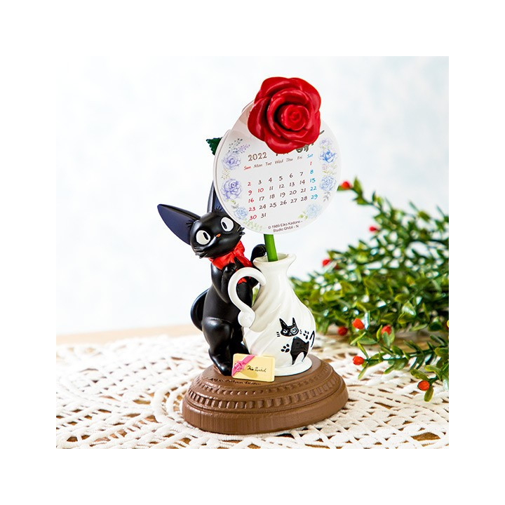 Statue Jiji et rose - Kiki la petite sorcière