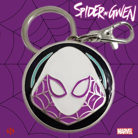 PORTE-CLÉS SPIDER-GWEN LOGO MÉTAL - MARVEL 