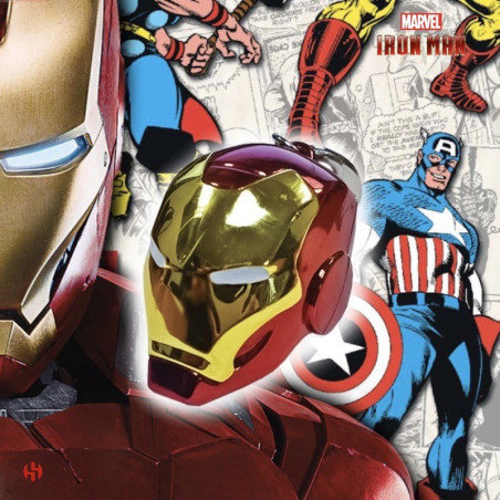 PORTE-CLÉS IRON MAN CASQUE (COULEUR) MÉTAL - MARVEL 