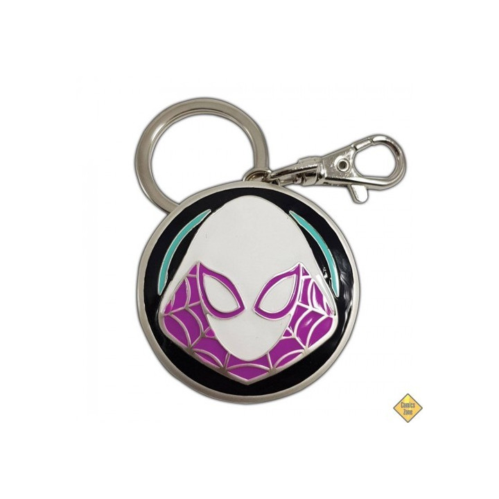 PORTE-CLÉS SPIDER-GWEN LOGO MÉTAL - MARVEL 