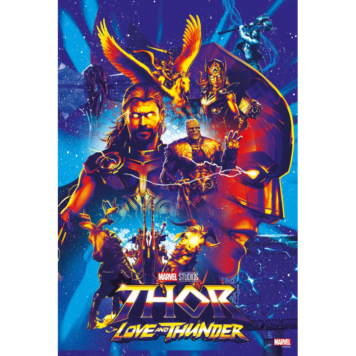 Tableau Marvel - Blue poster - Thor love and thunder 