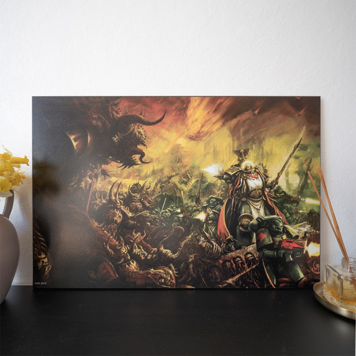 LAMINAGE 60x40 - DARK ANGELS IN BATTLE - WARHAMMER 40K