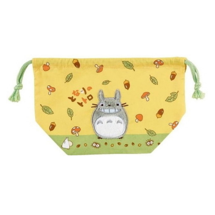 Sacoche à cordon Totoro noix et champignons 17x26 - Mon Voisin Totoro