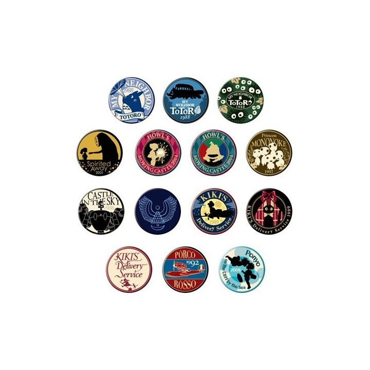 Boite Collection De 14 Badges Beige - Studio Ghibli
