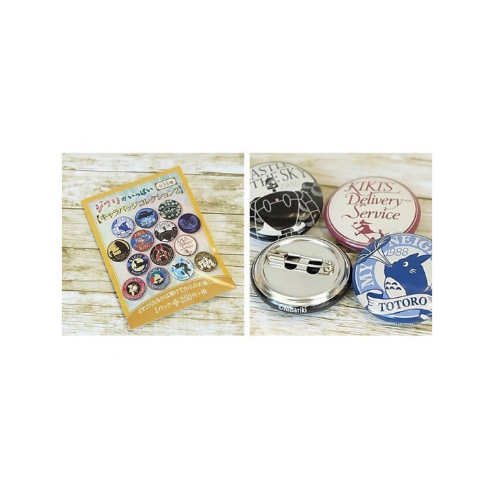 Boite Collection De 14 Badges Beige - Studio Ghibli