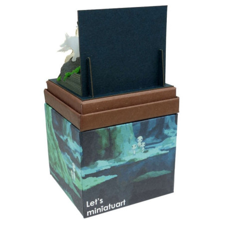 Diorama papier San et Moro sur un rocher -Princesse Mononoké