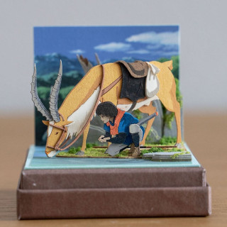Diorama papier Ashitaka et Yakkuru -Princesse Mononoké