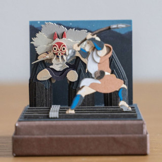 Diorama papier San au combat -Princesse Mononoké